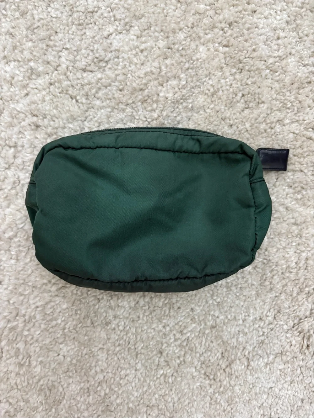 Prada Dark Green Nylon Cosmetic Pouch